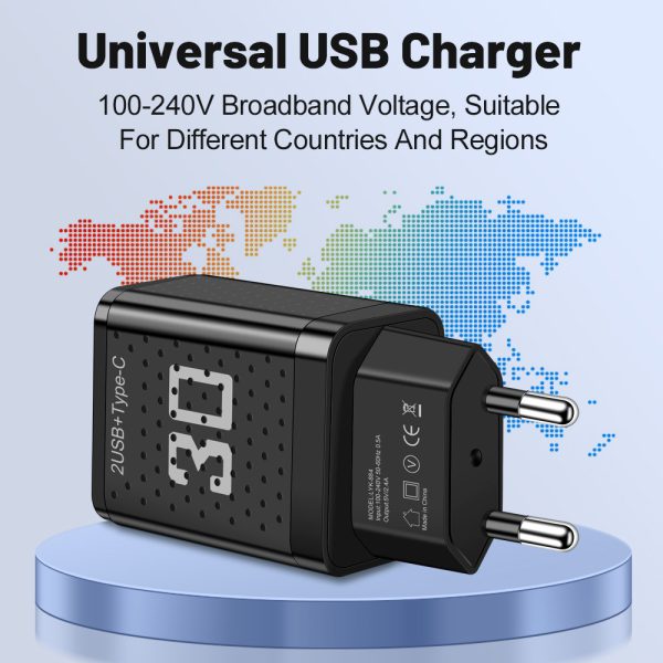 Mobile phone charger 2.4A PD+2 USB charging head Travel charging head - Image 2