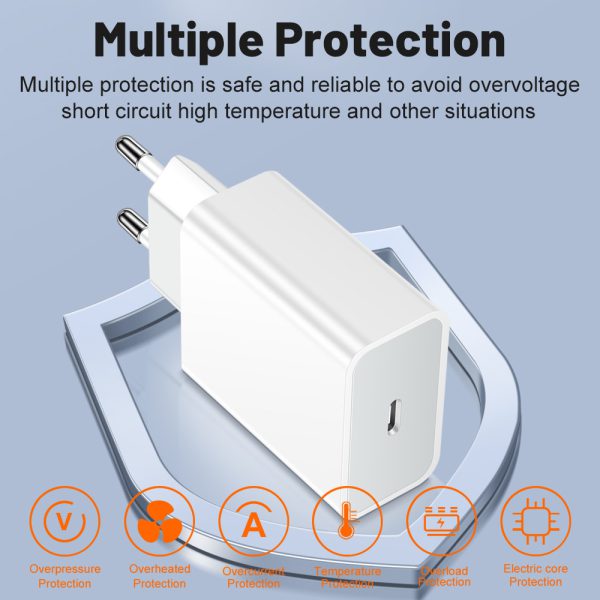 20W QC3.0 PD Mobile Phone Charger Single Port Charging Head Travel Charging Head - Image 4